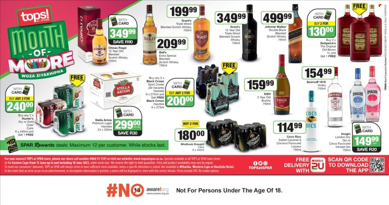 TOPS at SPAR specials - 15/06/2023 - 18/06/2023. Page 1