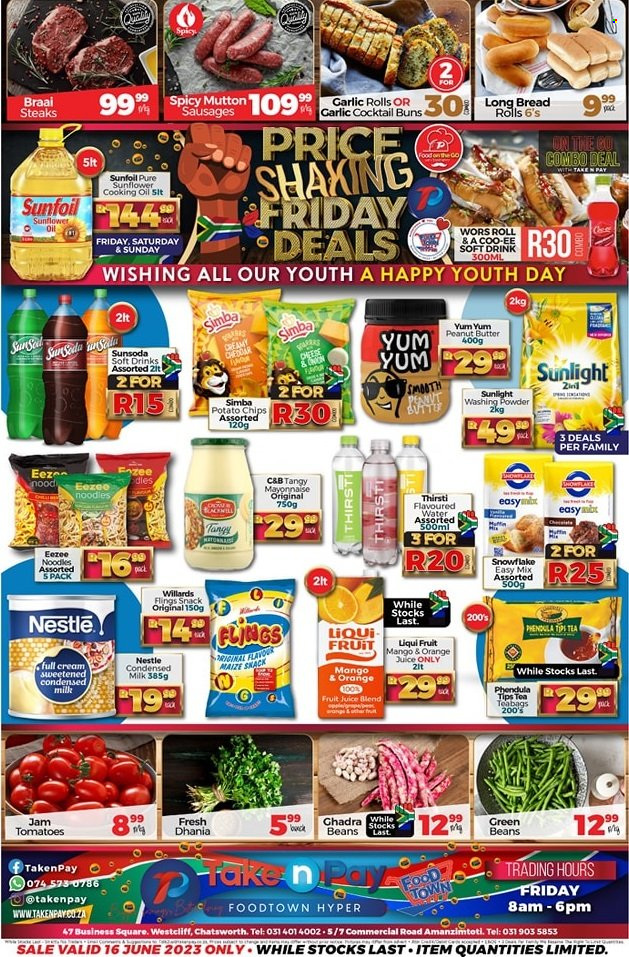 Take n Pay specials - 16/06/2023 - 16/06/2023. Page 1