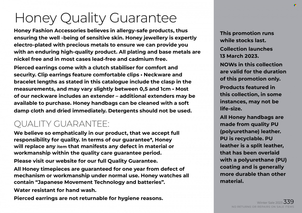 Honey specials. Page 341