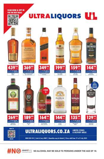 Ultra Liquors catalogue  - 17/07/2023 - 31/07/2023.