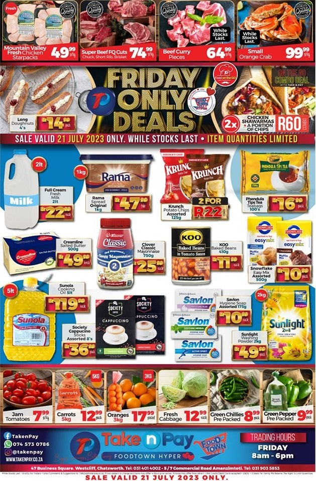 Take n Pay specials - 21/07/2023 - 21/07/2023. Page 1