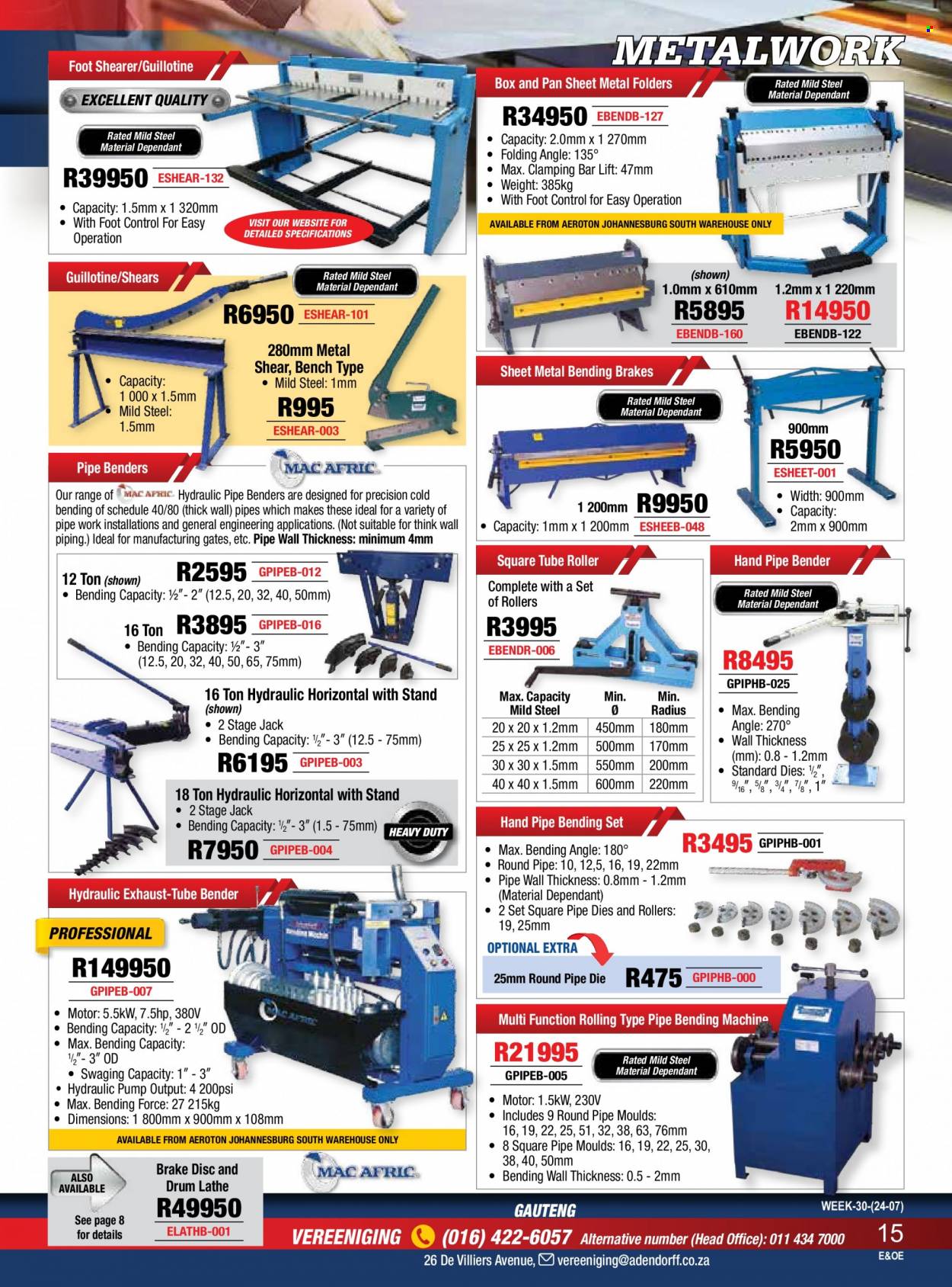 Adendorff Machinery Mart specials. Page 17