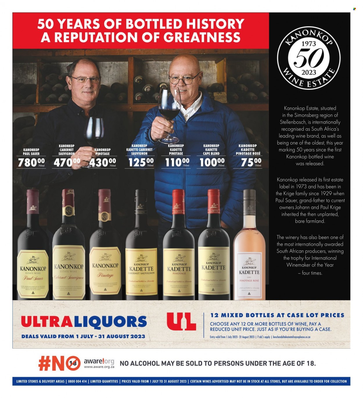 Ultra Liquors specials - 01/07/2023 - 31/08/2023. Page 1
