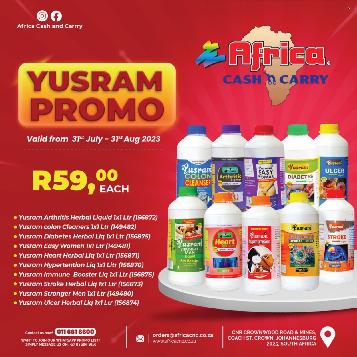 Africa Cash & Carry specials - 31/07/2023 - 31/08/2023. Page 1
