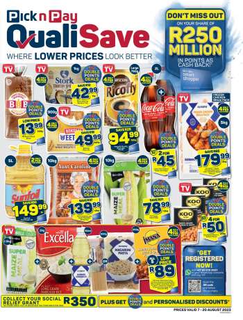 Pick n Pay QualiSave catalogue  - 07/08/2023 - 20/08/2023.