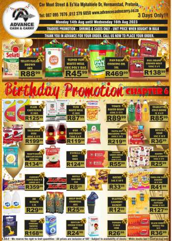 Advance Cash & Carry catalogue  - 14/08/2023 - 16/08/2023.