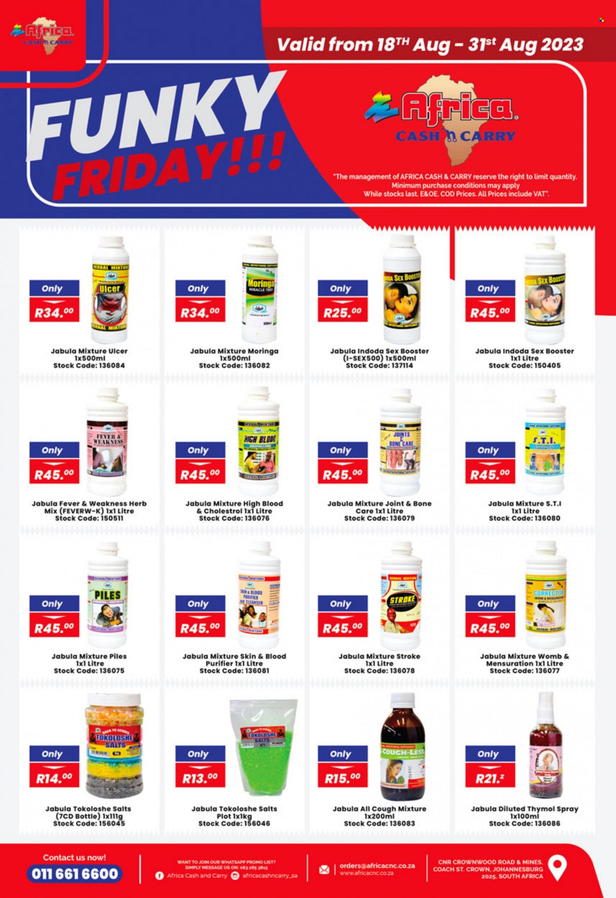 Africa Cash & Carry specials - 18/08/2023 - 31/08/2023. Page 1