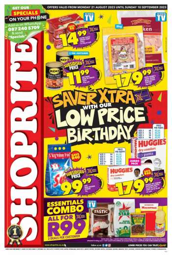Shoprite catalogue  - 21/08/2023 - 10/09/2023.