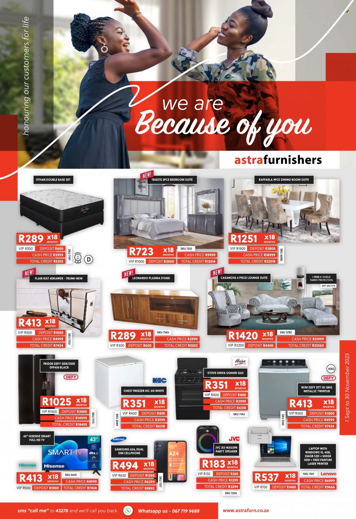 Astra Furnishers specials - 01/09/2023 - 30/11/2023. Page 1