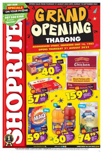Shoprite catalogue  - 31/08/2023 - 10/09/2023.