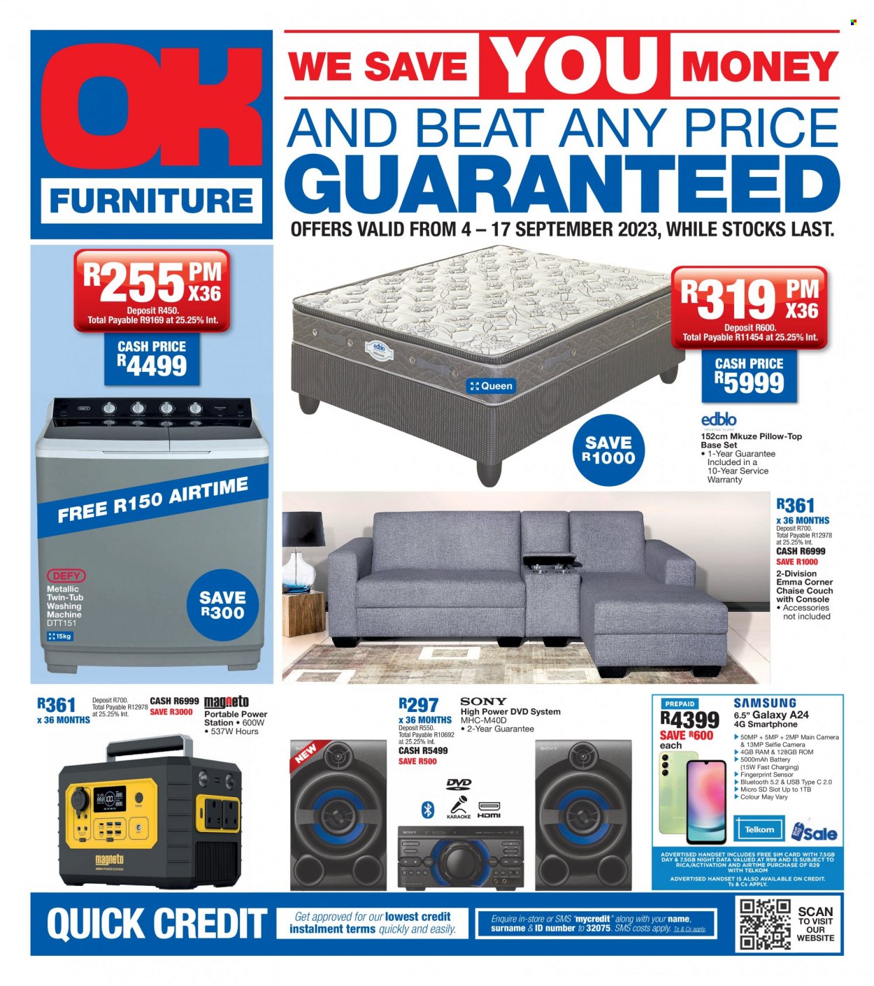 OK Furniture specials - 04/09/2023 - 17/09/2023. Page 1