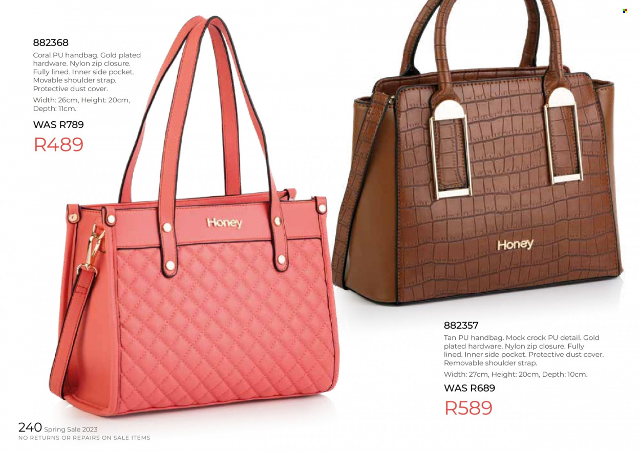 Honey specials. Page 242