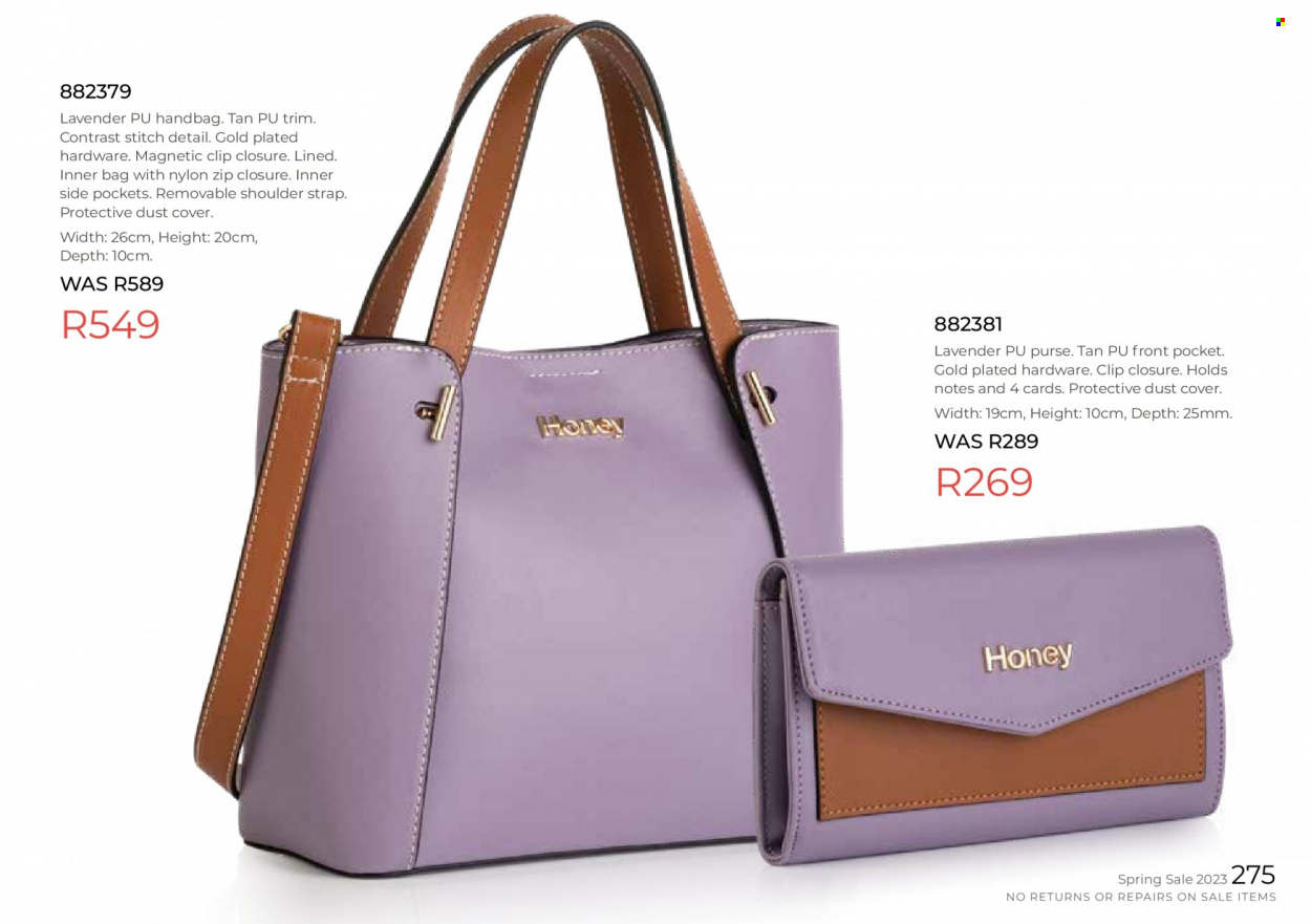 Honey specials. Page 277