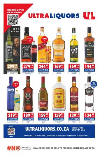 Ultra Liquors catalogue  - 16/09/2023 - 30/09/2023.