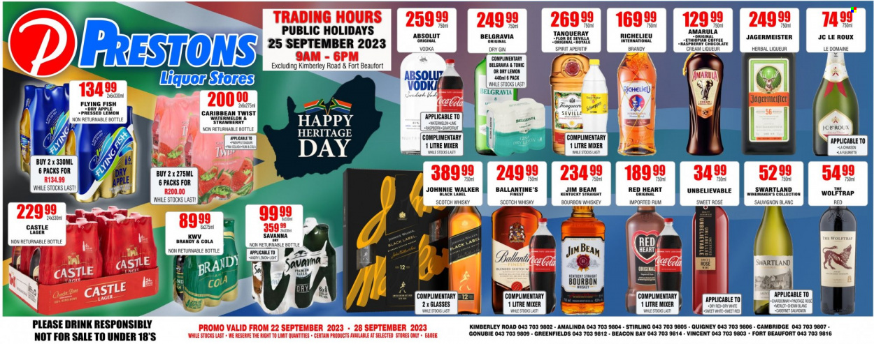 Prestons Liquor Stores specials - 22/09/2023 - 28/09/2023. Page 1