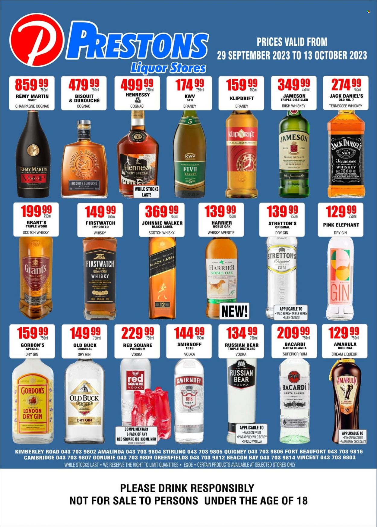 Prestons Liquor Stores specials - 29/09/2023 - 13/10/2023. Page 1