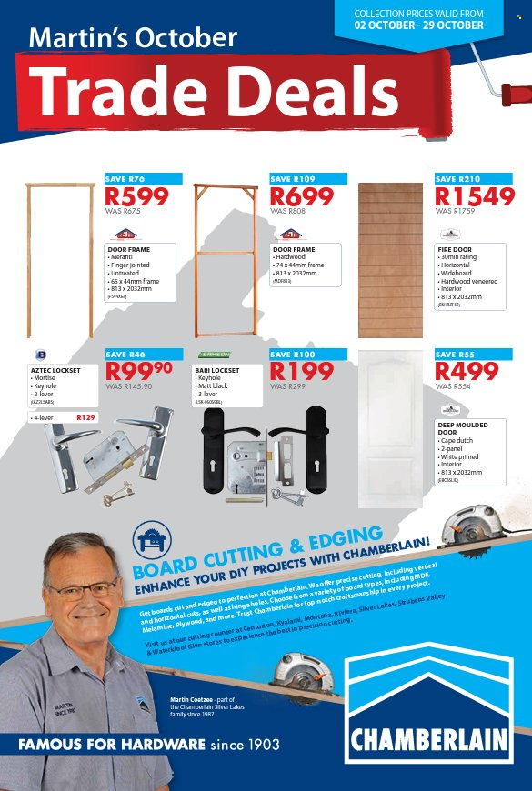 Chamberlain specials - 02/10/2023 - 29/10/2023. Page 1