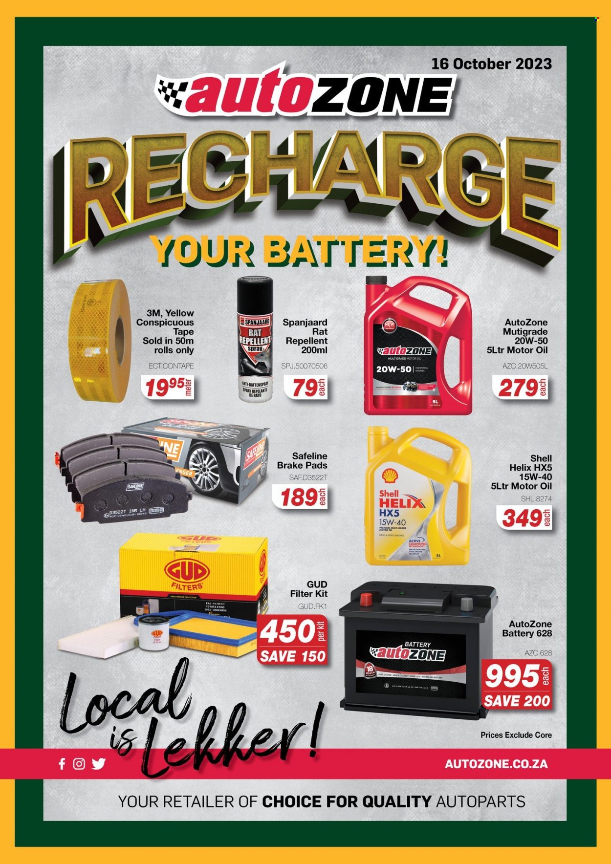AutoZone specials - 16/10/2023 - 16/10/2023. Page 1