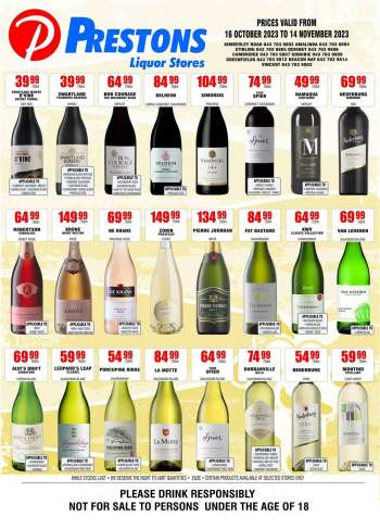 Prestons Liquor Stores catalogue  - 16/10/2023 - 14/11/2023.