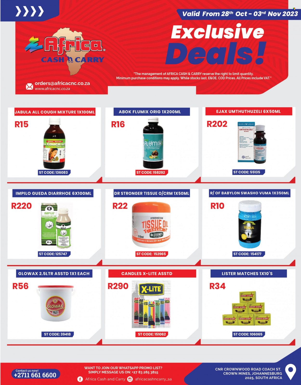 Africa Cash & Carry specials - 28/10/2023 - 03/11/2023. Page 1