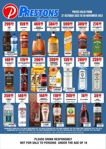 Prestons Liquor Stores catalogue  - 27/10/2023 - 09/11/2023.