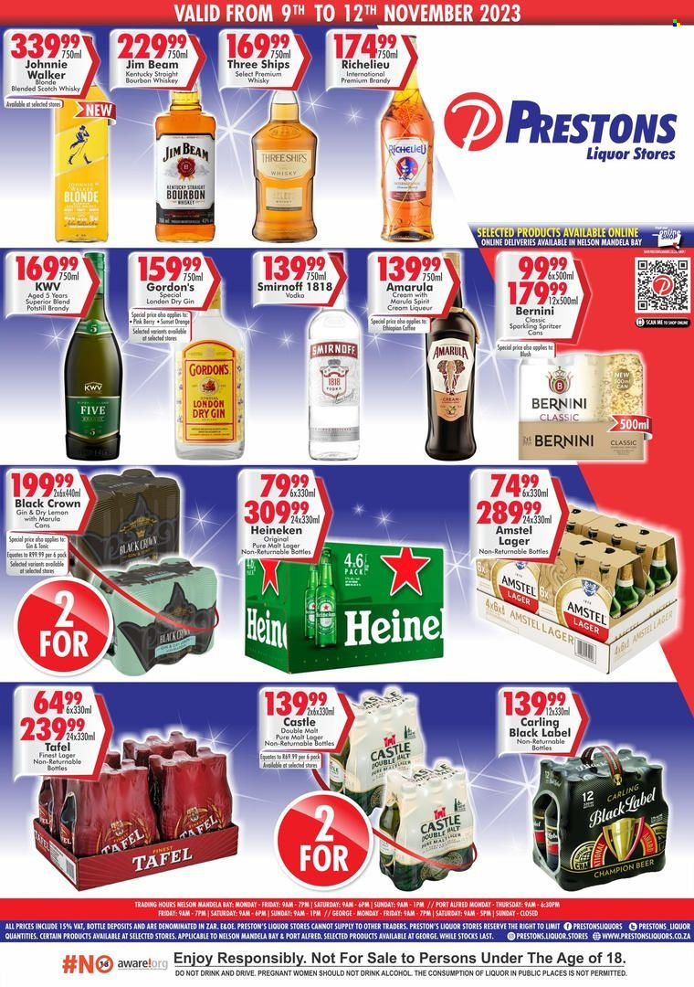 Prestons Liquor Stores specials - 09/11/2023 - 12/11/2023. Page 1