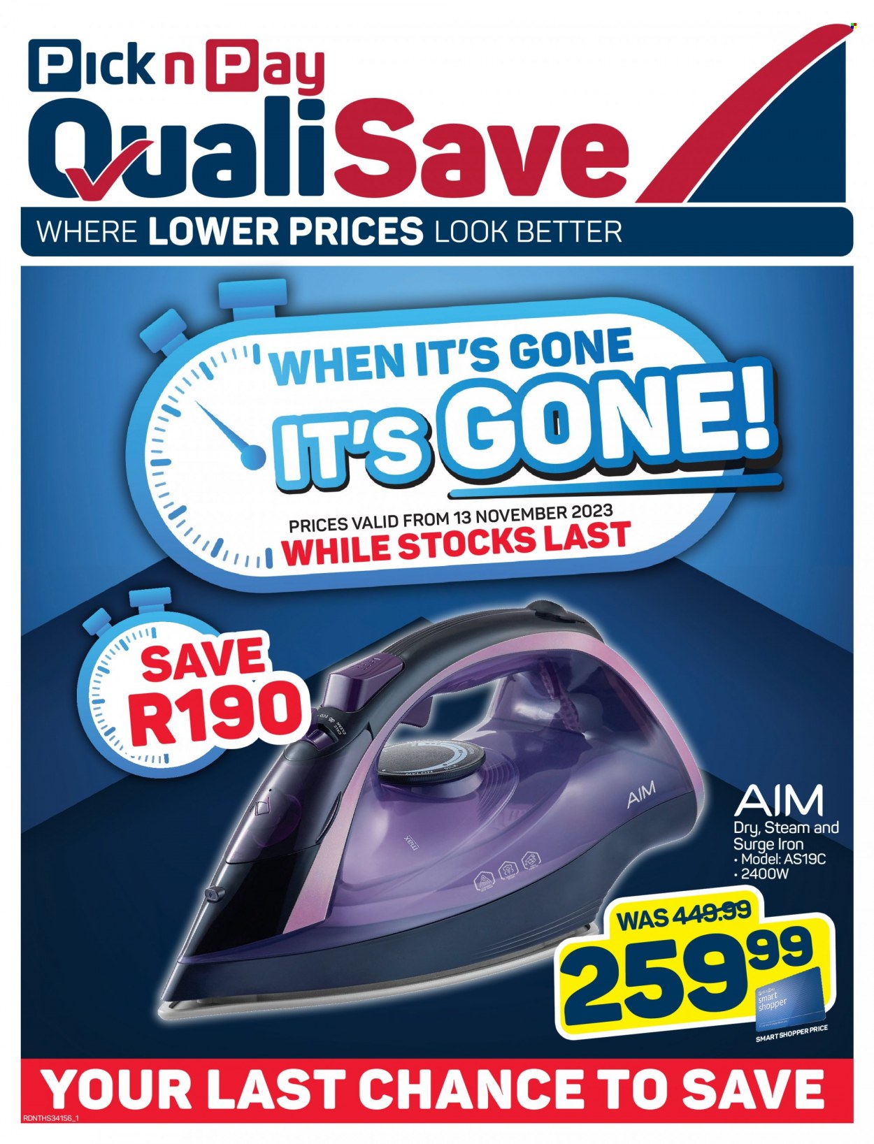 Pick n Pay QualiSave specials - 13/11/2023 - 23/11/2023. Page 1