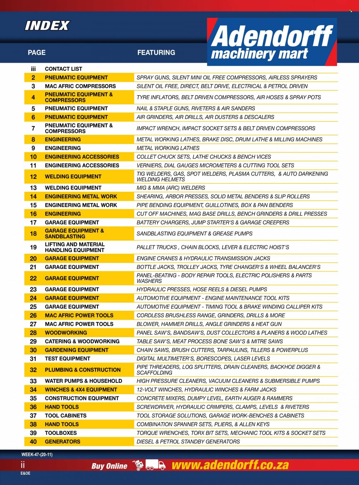 Adendorff Machinery Mart specials. Page 2
