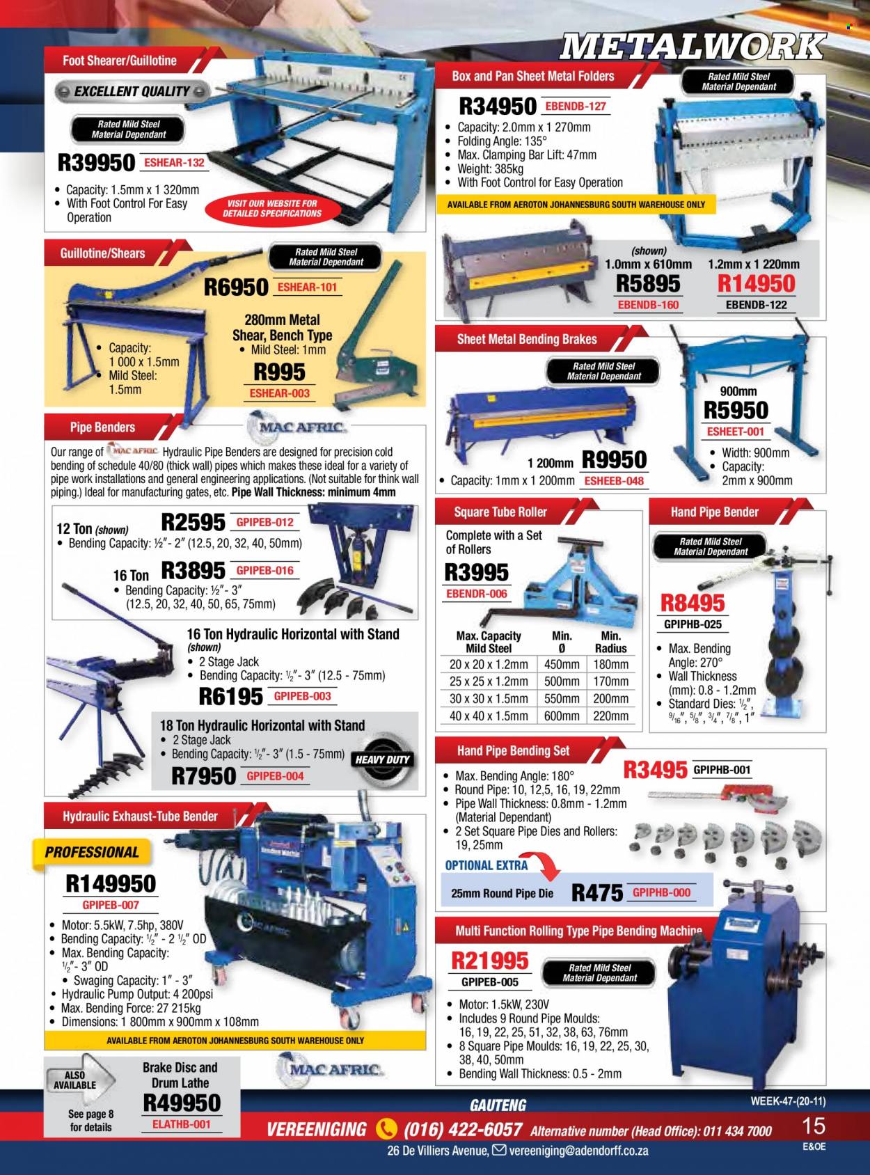 Adendorff Machinery Mart specials. Page 17
