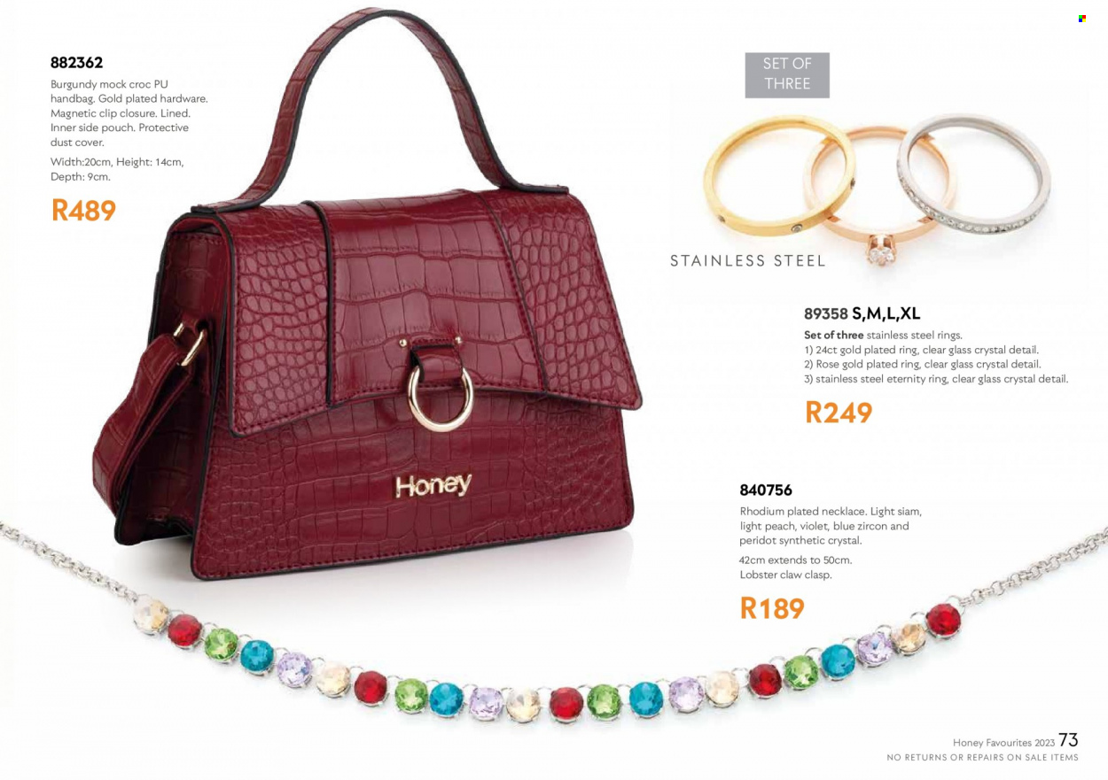Honey specials. Page 75