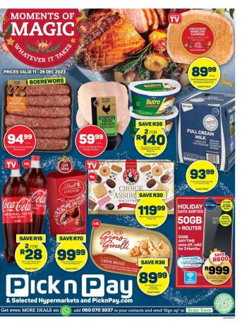 Pick n Pay catalogue  - 11/12/2023 - 26/12/2023.