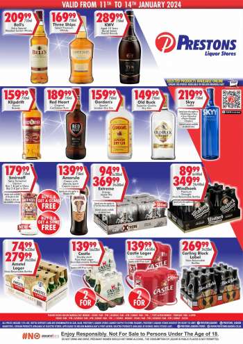 Prestons Liquor Stores catalogue  - 11/01/2024 - 14/01/2024.