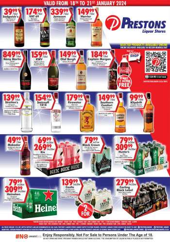 Prestons Liquor Stores catalogue  - 18/01/2024 - 21/01/2024.