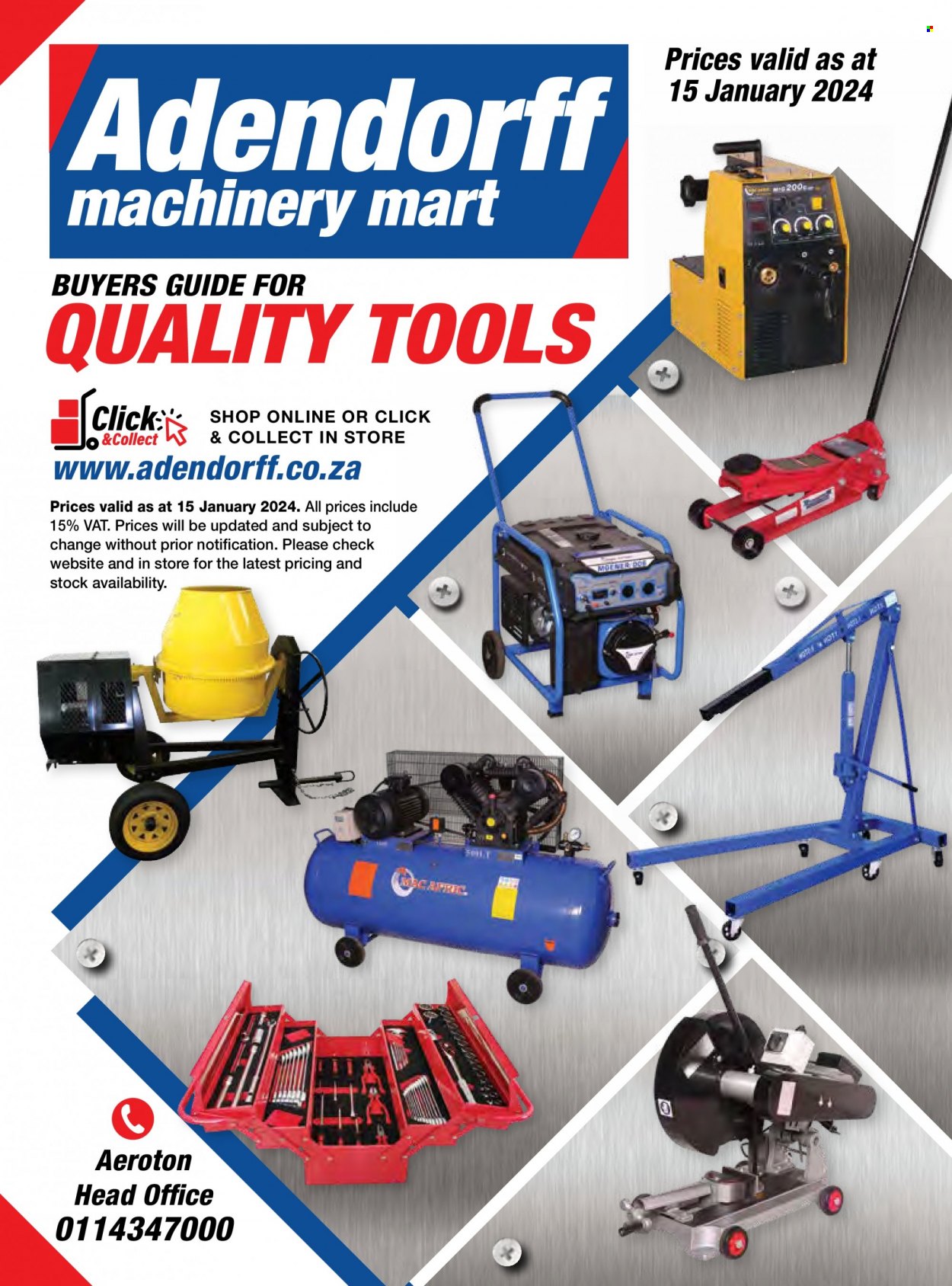 Adendorff Machinery Mart specials. Page 1