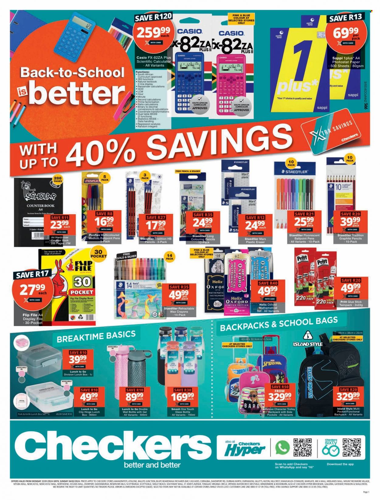 Checkers specials - 22/01/2024 - 04/02/2024. Page 1