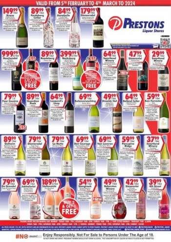 Prestons Liquor Stores catalogue  - 05/02/2024 - 04/03/2024.