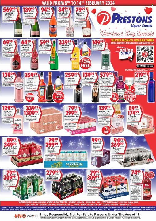 Prestons Liquor Stores specials - 08/02/2024 - 14/02/2024. Page 1