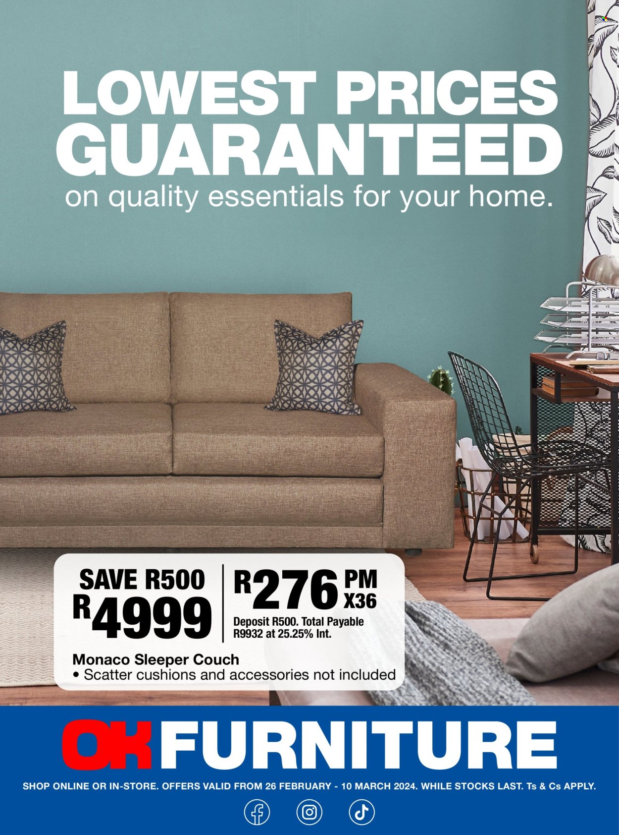 OK Furniture specials - 26/02/2024 - 10/03/2024. Page 1