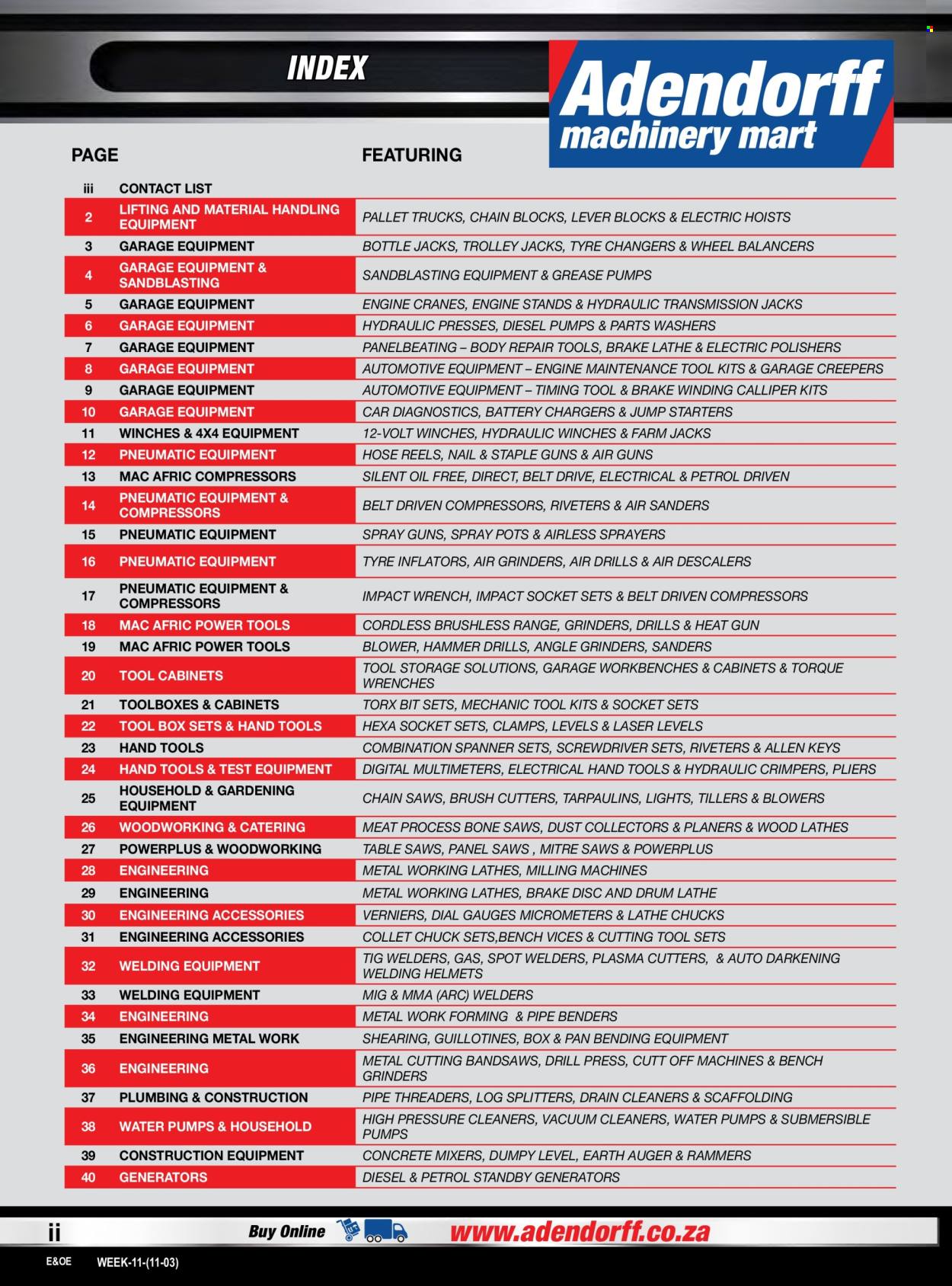 Adendorff Machinery Mart specials. Page 2