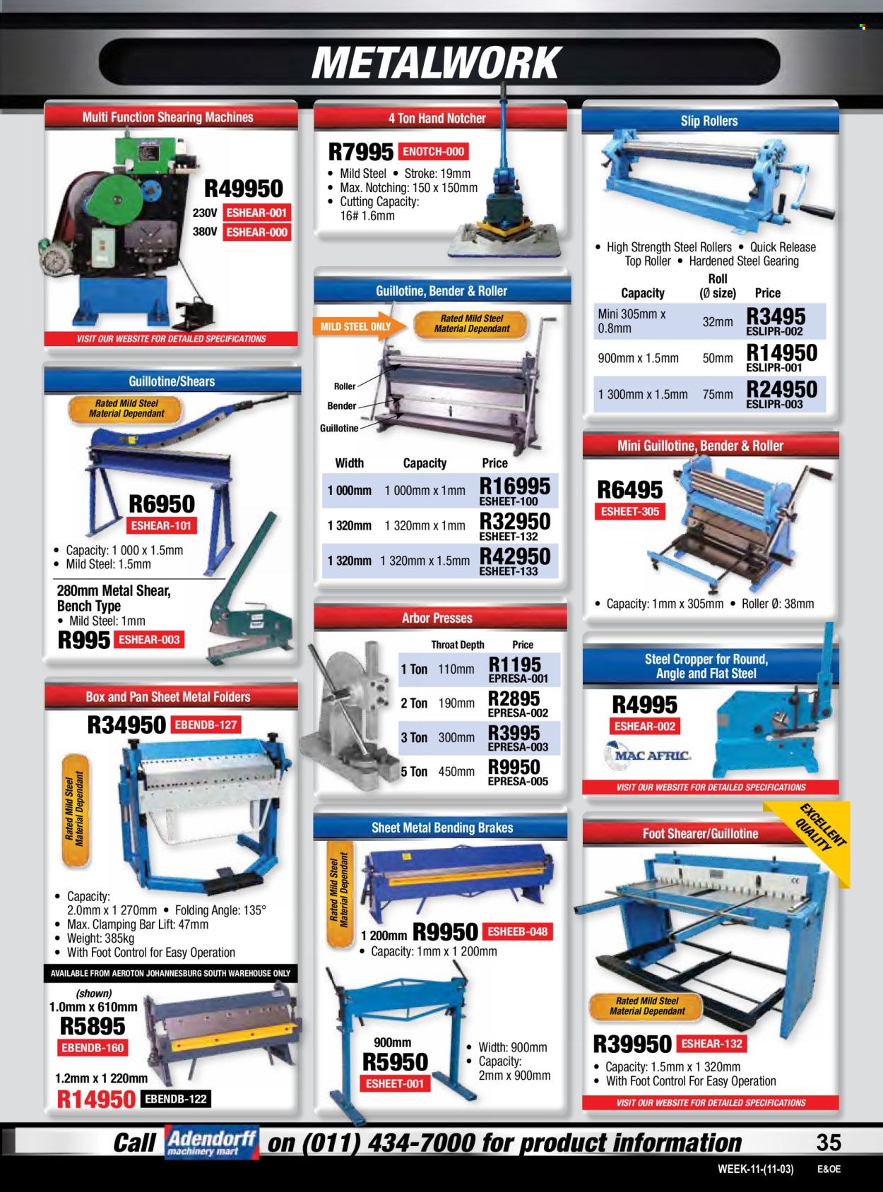 Adendorff Machinery Mart specials. Page 37