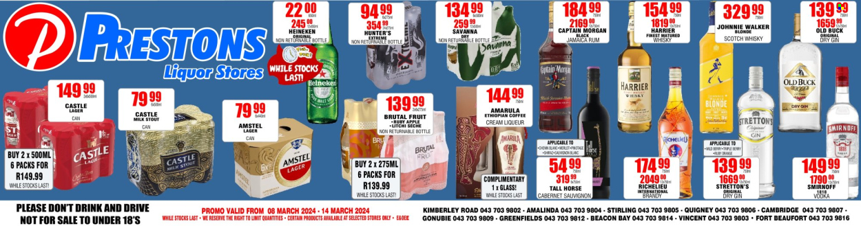 Prestons Liquor Stores specials - 08/03/2024 - 14/03/2024. Page 1