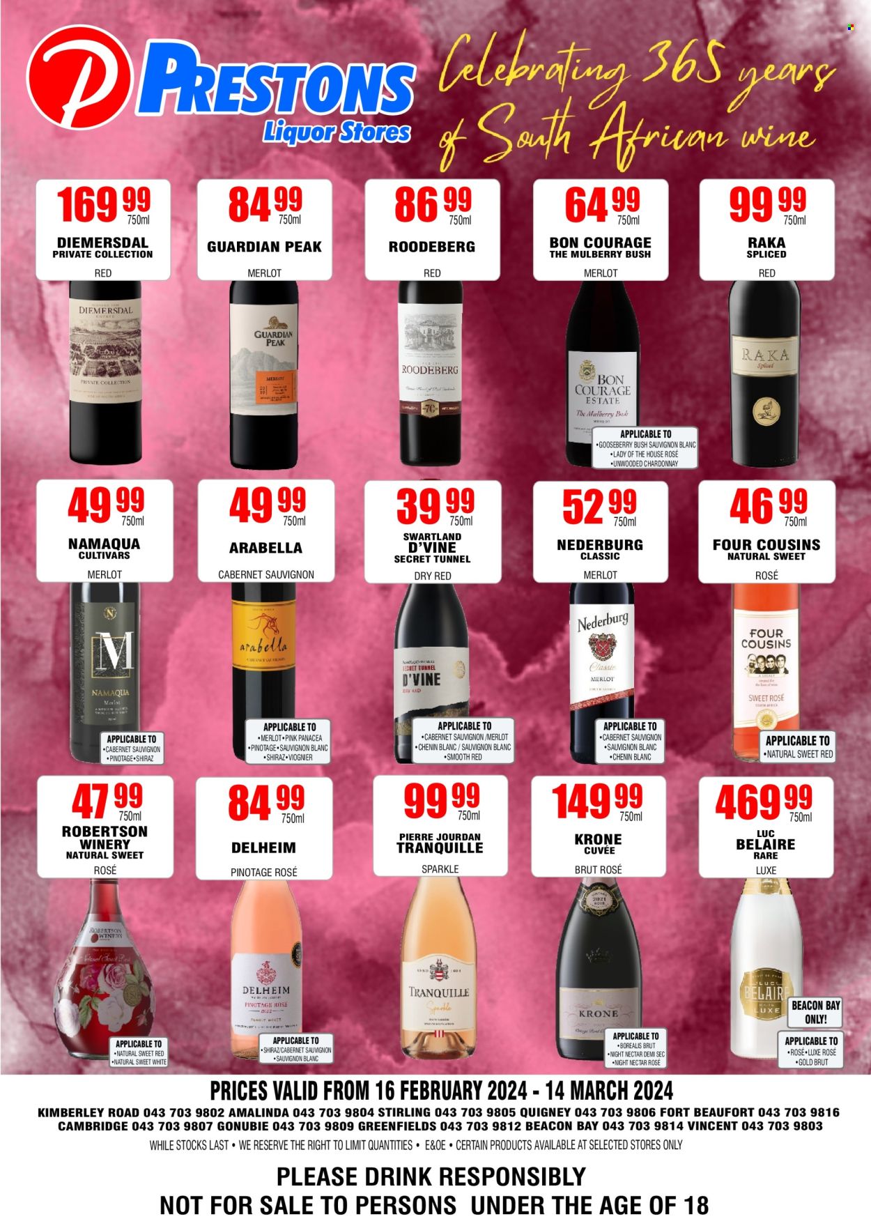 Prestons Liquor Stores specials - 16/02/2024 - 14/03/2024. Page 1