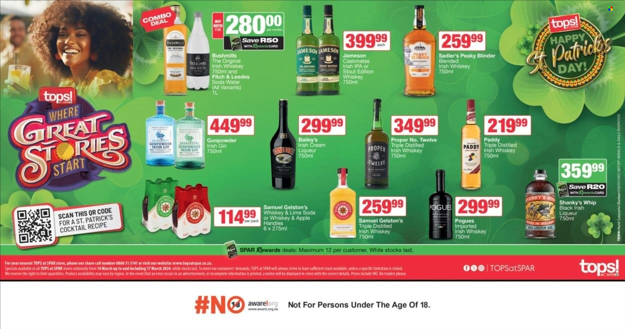 TOPS at SPAR specials - 14/03/2024 - 17/03/2024. Page 1