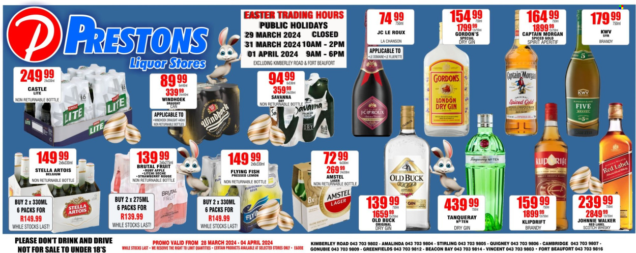 Prestons Liquor Stores specials - 28/03/2024 - 04/04/2024. Page 1