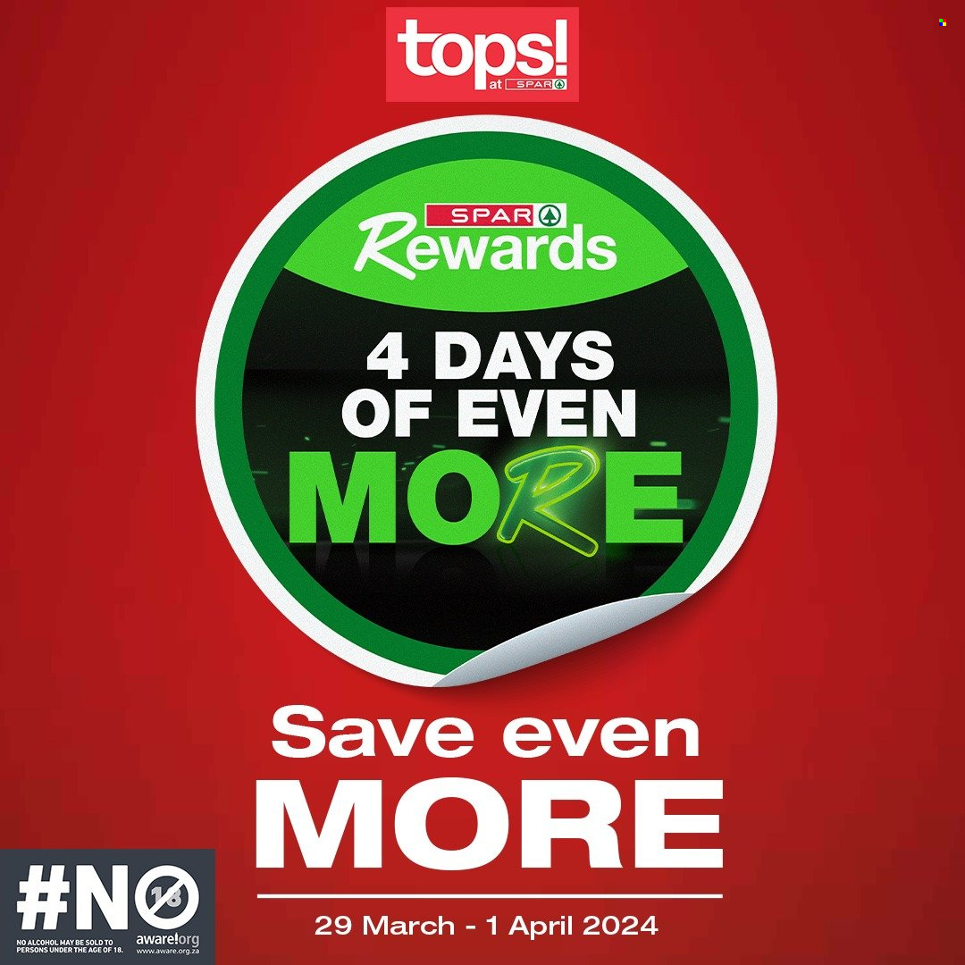 TOPS at SPAR specials - 29/03/2024 - 01/04/2024. Page 1