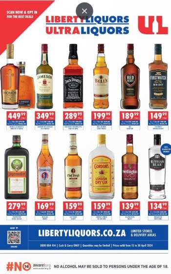 Liberty Liquors catalogue  - 15/04/2024 - 30/04/2024.