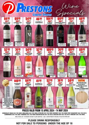 Prestons Liquor Stores catalogue  - 15/04/2024 - 14/05/2024.