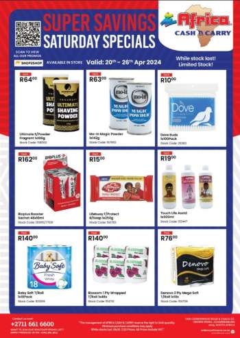 Africa Cash & Carry catalogue  - 20/04/2024 - 26/04/2024.