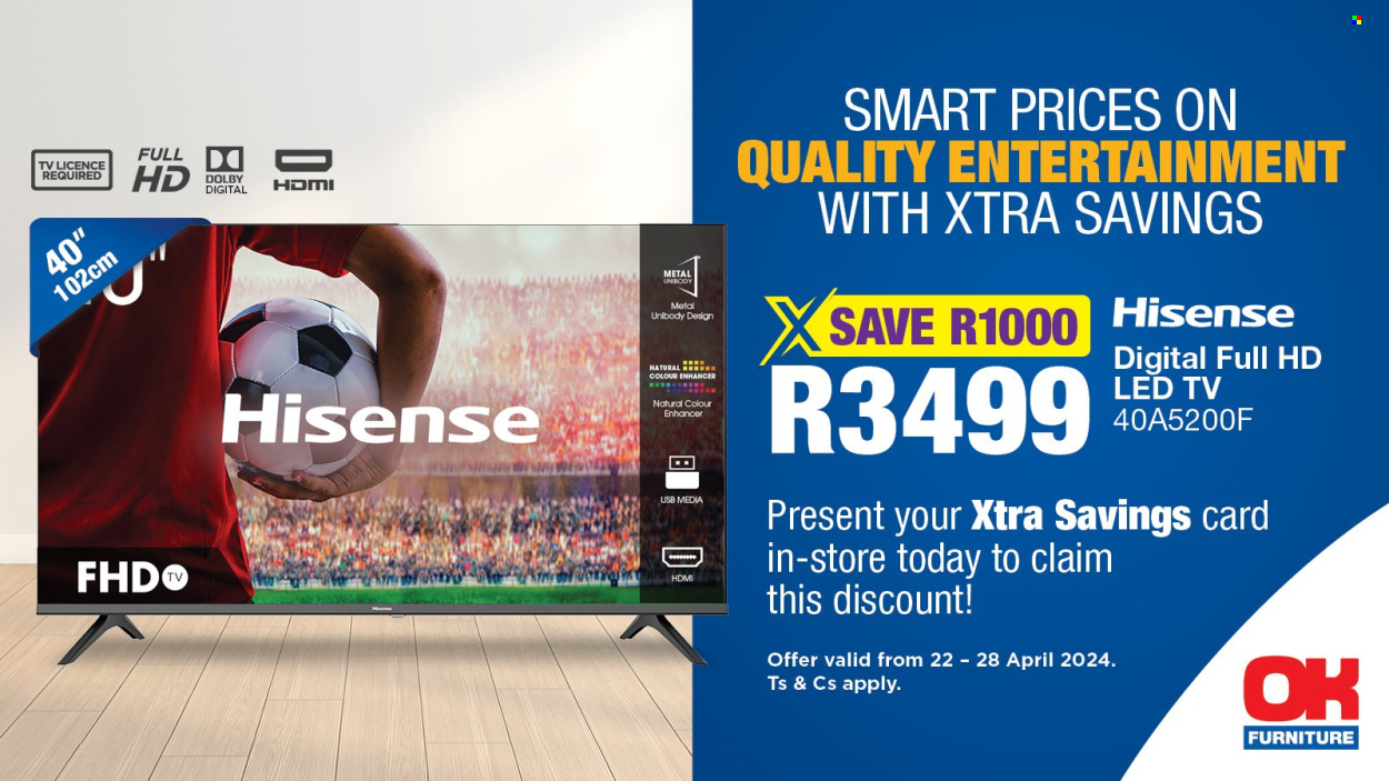 OK Furniture specials - 22/04/2024 - 28/04/2024. Page 1