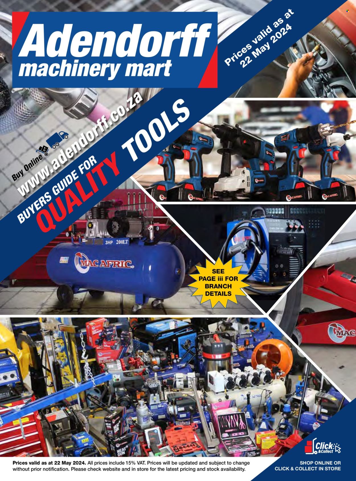 Adendorff Machinery Mart specials. Page 1